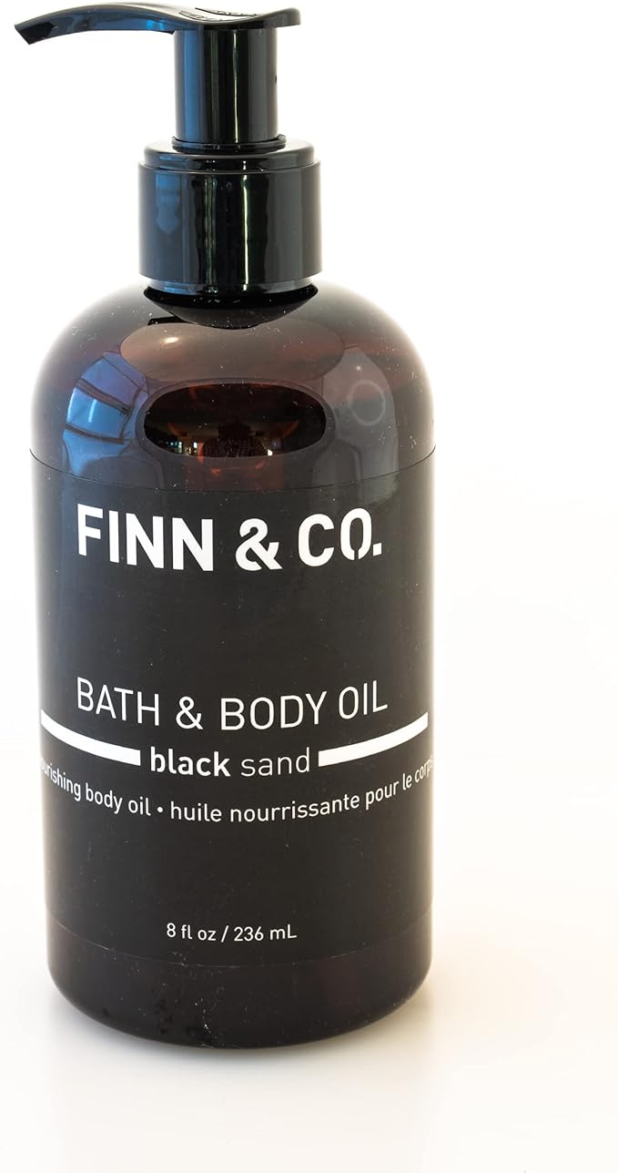 FINN &amp CO. Black Sand Body Wash and Body Oil Bundle - Moisturizing Skincare Set with Beach Inspired Scent - Lightweight Paraben &amp Cruelty Free - Gentle Nourishing Formula for Men &amp Women