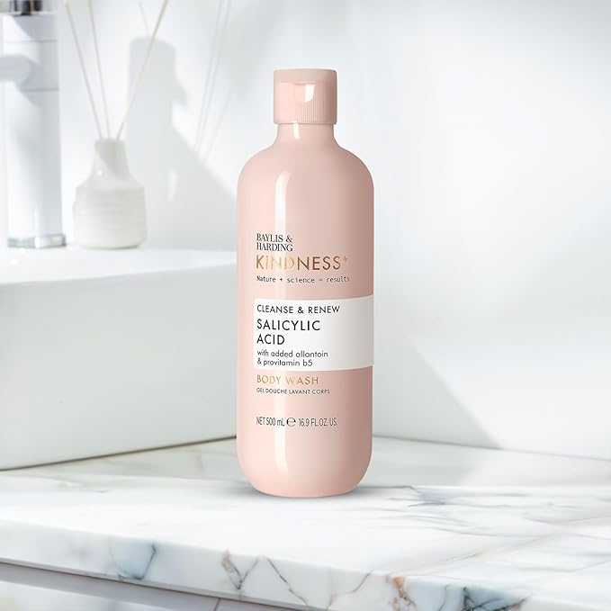 Baylis &amp Harding Kindness + Salicylic Acid Cleanse &amp Glow Dewbury &amp Lime Leaf Fragrance 16.9 fl. oz Body Wash (Pack of 3) - Biodegradable Formula - Vegan Friendly