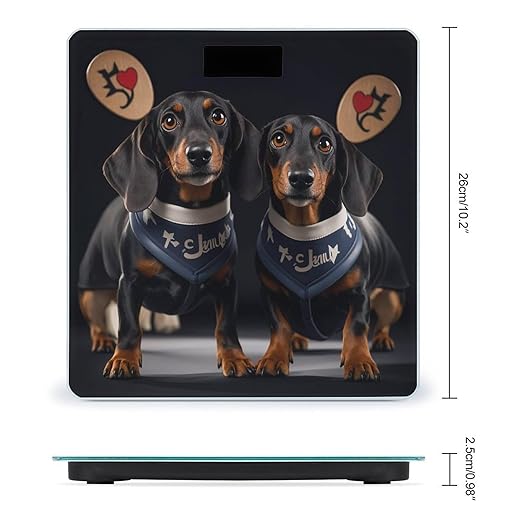 I Love My Dog Dachshunds Scale for Body Weight Digital Bathroom Scale Toughened Glass High Precision Scales for Body Weight with Large LCD Backlight Display Weight Scales