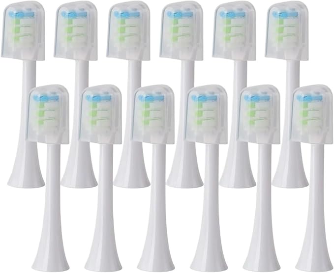 Replacement Brush HeadsCompatible for SOOCAS X3U/X3Pro/X5/V1/D2/D3 12pcs Bristle Electric Toothbrush Dupont Sealed Packed(SHUSHI-WH-12PCS)