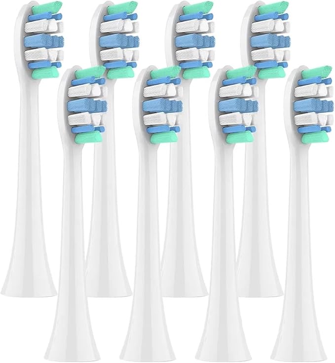 Replacement Toothbrush Heads Compatible for Philips Sonicare Replacement Electric Brush Head 4100 6500 6100 7500 5300 1100(8pcs)