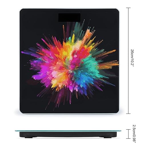 Color Explosion Weight Scale Digital Electronic Scales Bathroom Scale Larg LCD Backlight Display High Precision MeasurementsTempered Glass