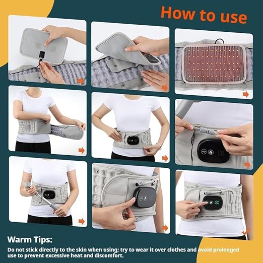 Escovia Back Belt Escovia 3 in 1 Sciatica Belt Rechargeable Lumbar Support Brace for Lower Back Pain Relief Portable Wireless Massager for Men &amp Women Massage Relaxation