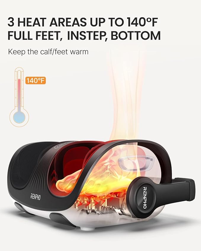 RENPHO Shiatsu Foot Massager with Heat Foot and Calf Massager FSA Eligible Items Only List Deep Kneading Massage for Plantar Fasciitis Relief Birthday Gifts for Women Men Size 14