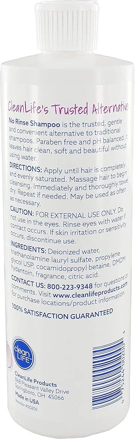 No-Rinse Shampoo 16 Oz (1 bottle) Body Wash 8 Oz (2 bottles) – Gentle Convenient &amp Hospital-Approved