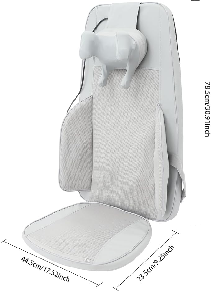 Shiatsu Neck and Back Massager with Heat5-Levels Adjustable Kneading Back Massager with Remote Control &amp Display Screen36W Electric Back Massager Chair for Sofas Office Dining Beds (Grey)