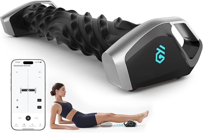 Smart Massager Roller – Deep Tissue Electric Massager with App Controlled Auto Rolling for Muscle Massage and Myofascial Trigger Point Release Compact &amp Rechargeable Design