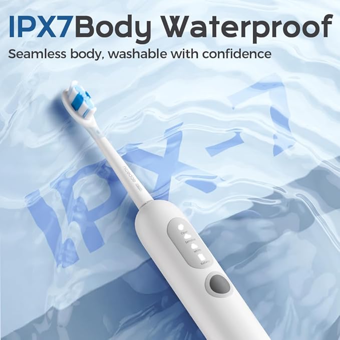 UltraSonic Pro Whitening Toothbrush – 37200/Min Vibrations 180-Day Battery 2 Brush Heads &amp Travel-Friendly – Dentist-Recommended Deep Clean