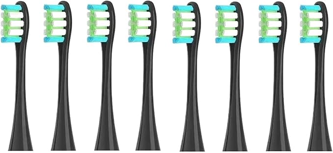 8/12/16Pcs Electric Toothbrush Replacement Brush HeadsCompatible for Oclean X/One/Air 2/ SE/X PRO/ Z1/ F1(8 Pcs Black)