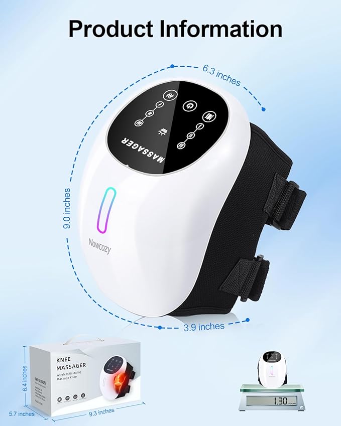 Knee Massager with Heat &amp Ice Pack Cordless Infrared Massager for Knee Pain Relief Adjustable Portable Device for Shoulder Elbow Joint Stiffness Ideal Gift for Men&ampWomen Parents