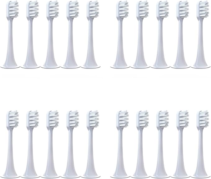 20pcsCompatible for XIAOMI MIJIA T300 T500 Sonic Toothbrush Heads Teethbrush Replacement(20pcs Green-Standard)