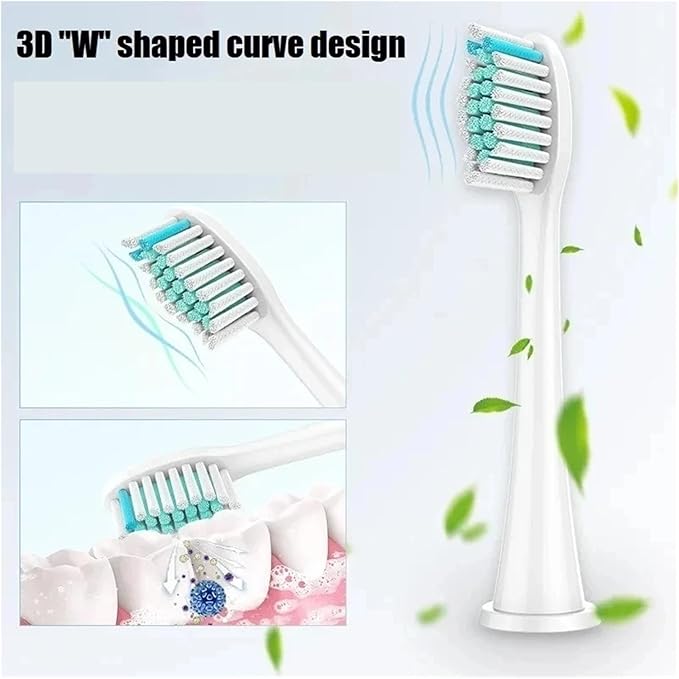 Compatible for Philips Sonicare 8Pcs Replacement Brush Heads - DiamondClean HX3/HX6/HX9 Series HX6064(12 White 8 Black)