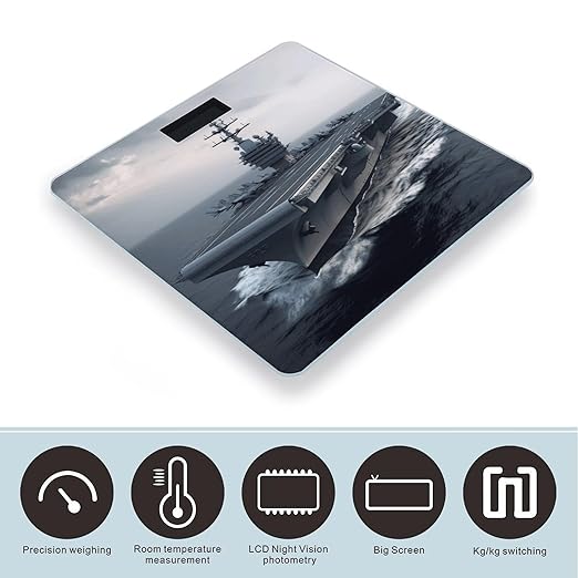 Aircraft Carrier Weight Scale for Body Weight Digital Bathroom Scale High Capacity Accurate Digital Weighing Scales and Easy-to-Read on Backlit LCD Display Scales