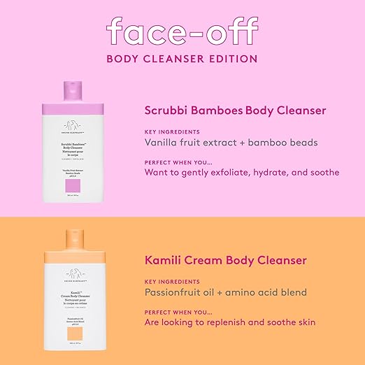 Drunk Elephant Scrubbi Bamboes Body Cleanser - 240 ml/8 fl oz - Sulfate-Free Body Scrub Wash - Clean Clinical Skincare - Cruelty-Free - Dermatologist Tested - Free of Essential Oils Silicones SLS