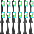12PCS Replacement Brush HeadsCompatibility for Oclean X/X PRO/ Z1/ F1/ One/Air 2 /SE Toothbrush(12pcs Black)