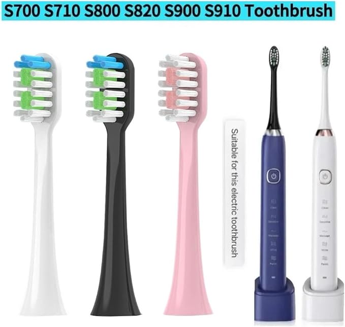 Replacement Toothbrush HeadsCompatible for S100 S200 S600 S700 S800 S900 S710 S820 S910 ElectricCompatible for Hyundai X100(16pcs Black)