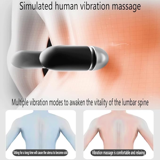 3-in-1 Back Massager Electric Lumbar Support Pillow with Heat &amp Vibration Waist Wedge Bolster for Bed or Office Chair Lower Back Pain Relief (Black1pcs)