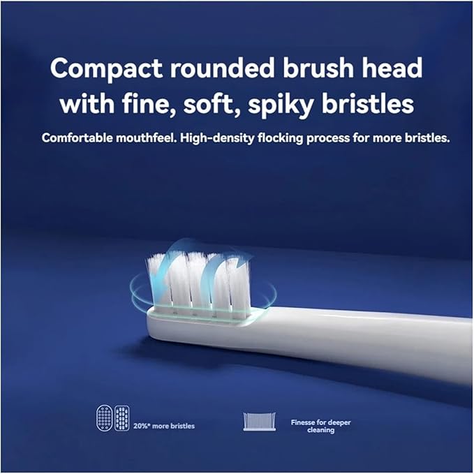 6/12Pcs Replacement Brush Heads Compatible for T100 Mes603 Electric Toothbrush Vacuum Soft Bristle Suitable Nozzles(T100-WH3 PK3)