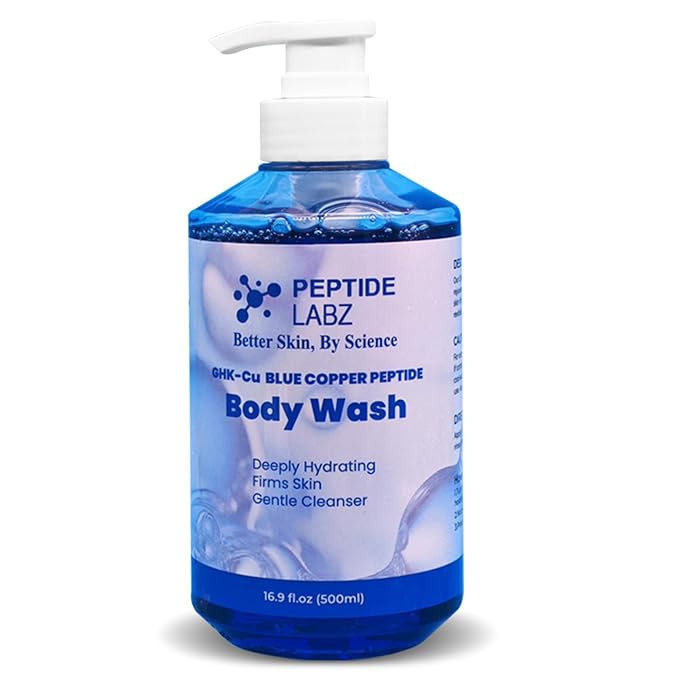 Copper Peptide Body Wash – Anti-Aging Skin Renewal Deep Hydration Wrinkle Reduction and Collagen Boost – Soothing Paraben-Free Formula 16.9 oz
