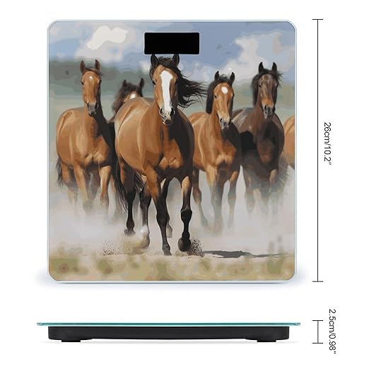 Horses Weight Scale Digital Electronic Scales Bathroom Scale Larg LCD Backlight Display High Precision MeasurementsTempered Glass