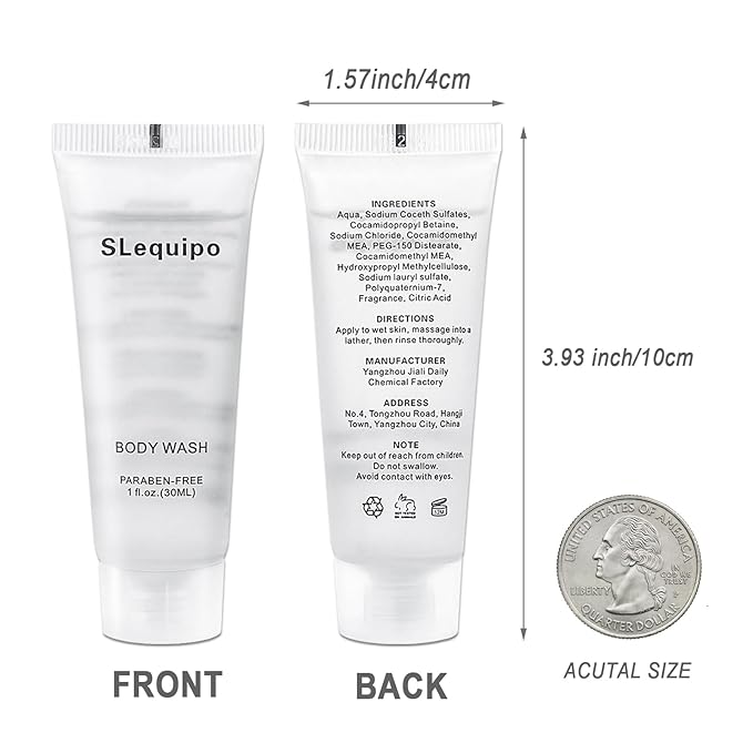 Travel Size Body Wash (1 fl oz 50 Pack) Refreshing Hotel Body Wash Mini and Small Size Guest Hotel Toiletries in Bulk
