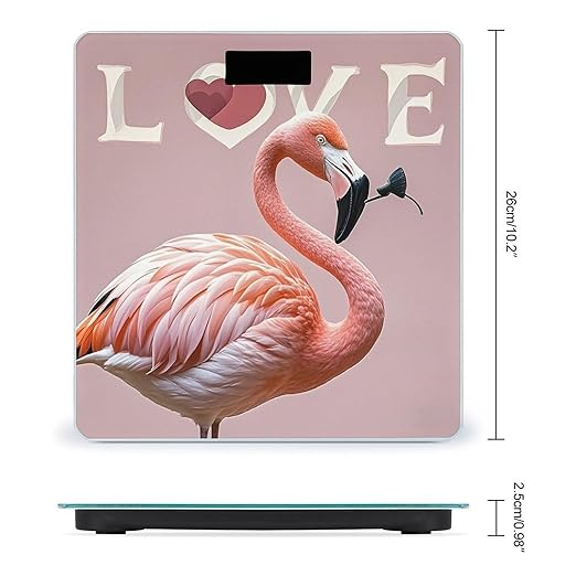 Love Flamingo Scale for Body Weight Digital Bathroom Scale Toughened Glass High Precision Scales for Body Weight with Large LCD Backlight Display Weight Scales