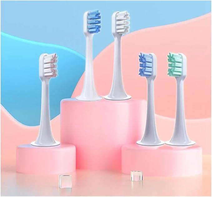 5 PCS Replacement Toothbrush Heads Compatible for Xiaomi T300 T500 Electric Teeth Brush Soft Teethbrush Nozzles(5 Blue)