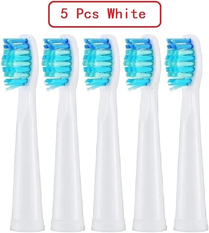 Replacement Brush Head Compatible for FW-507/508/515/551/917/959/2011/D1/D3/D7/D8 Electric Toothbrush(5 Pcs White)
