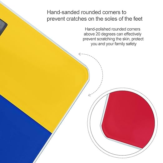 Flag of Venezuela Scale for Body Weight High Precision Digital Weight Scales with LCD Display Anti-Slip Sturdy Slim Tempered Glass Bathroom Scale for Home Use