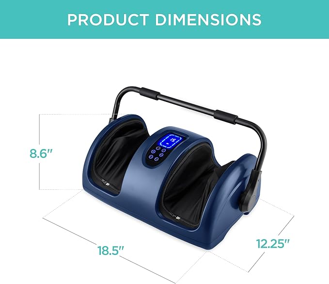 Best Choice Products Heated Shiatsu Foot Massager for Pain Relief Plantar Fasciitis Neuropathy Blood Circulation w/Compact Design - Navy Blue