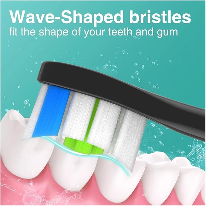 Replacement Toothbrush Heads Compatible with Philips Electric for EasyClean HealthyWhite and Other Snap-On Handles(10White 10Black)