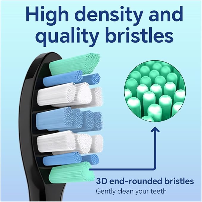 4/8/12/20Pcs Toothbrushes Head Compatible for 1100/2100/4100(Black-4 Pcs)