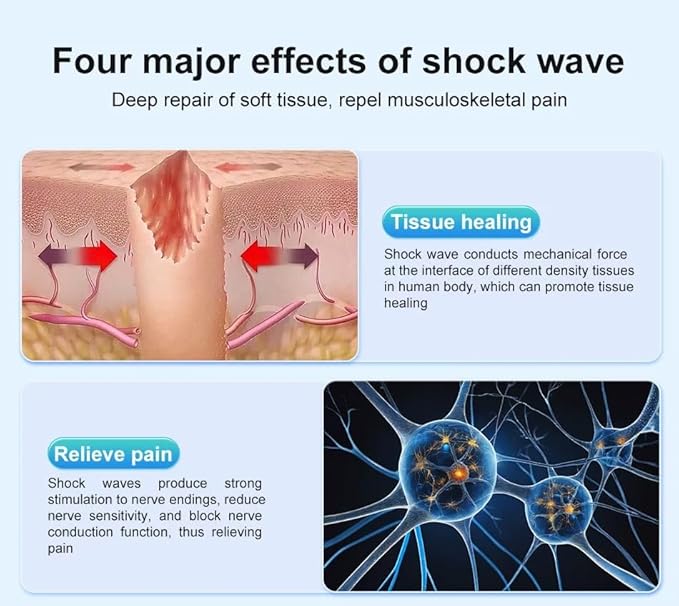 Portable Silent Shockwave Therapy Machine Effective Electromagnetic Extracorporeal E-D Shock Wave Therapy Machine Pain Relief Body Massager Muscle Relax Massage Gun
