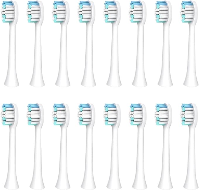 Compatible for S100 S200 S600 S700 S710 S800 S820 S900 S910 Toothbrush Heads Ultrasonic Sonic Electric Heads16pcs(16white)