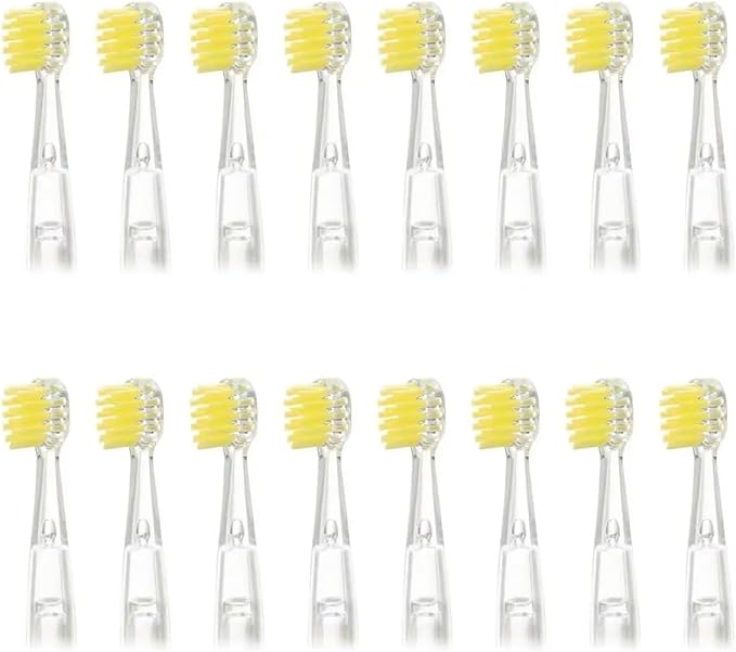 Kids Replacement Toothbrush Heads ForCompatible for Revyline RL025/LANBEIBEI LB-L01 Electric Accessories Nozzles Bristles(16PCS Yellow)