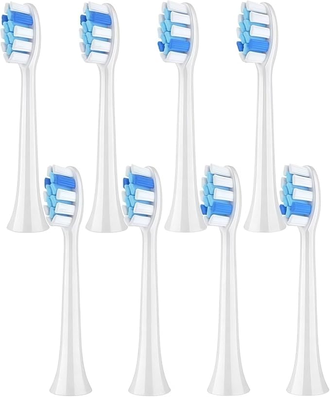 Electric Toothbrush Heads Compatible with Fairywill P11 Electric Toothbrush Replacement Brush Heads(White 8PCS)
