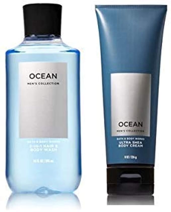 Bath &amp Body Works Men's Collection Ultra Shea Body Cream &amp 2 in 1 Hair and Body Wash OCEAN.