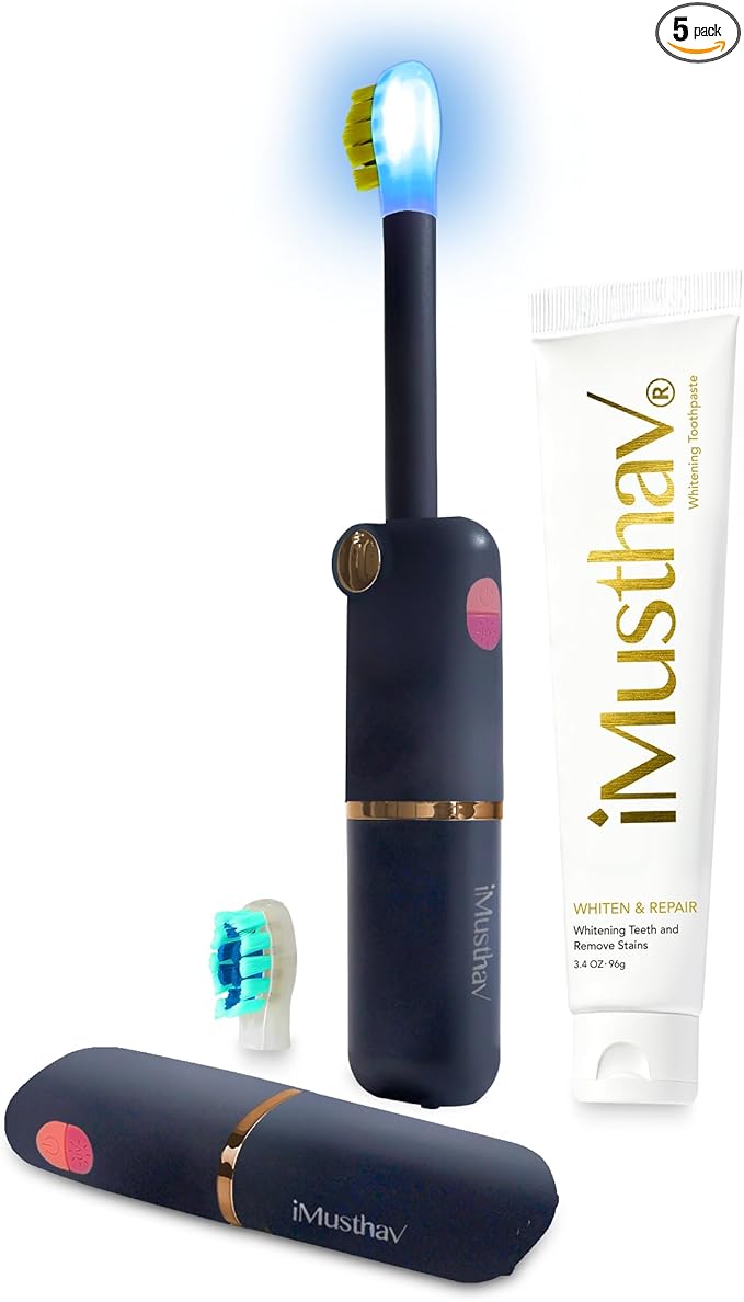 Foldable Travel Sonic Electric Toothbrush with UV Cleaning Feature | Whitening Feature | Electric Toothbrush for Adults | Travel Toothbrushes