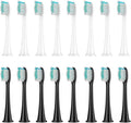 8Pcs Replacement Brush HeadsCompatibility for DiamondClean HX3/HX6/HX9 Series Electric Toothbrush HX6064(8 White 8 Black)