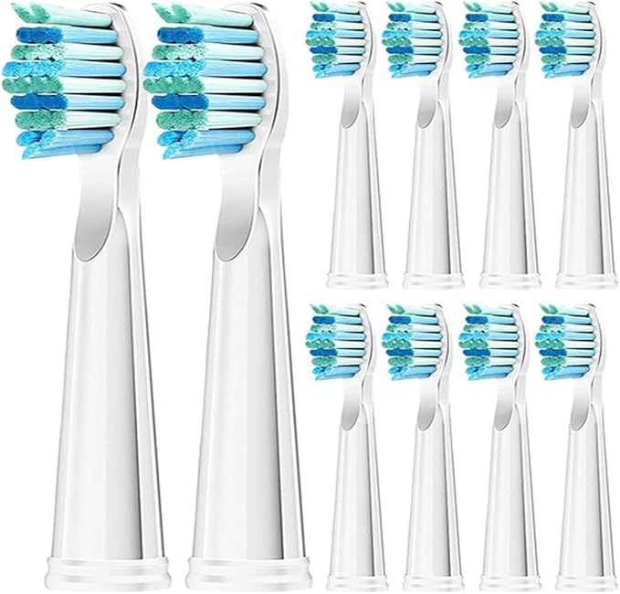 10 Pcs Toothbrush Head Compatible for FW-507/508/515/551/917/959/2011/D1/D3/D7(12x40-160-K)