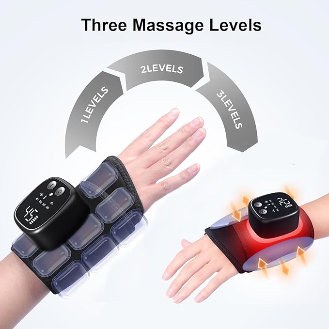 4 in 1 Hand Massager for Arthritis and Carpal Tunnel Latest Cordless Hand Massager with Four Functions Wrist Massager for Carpal Tunnel Good Gift for Women Men
