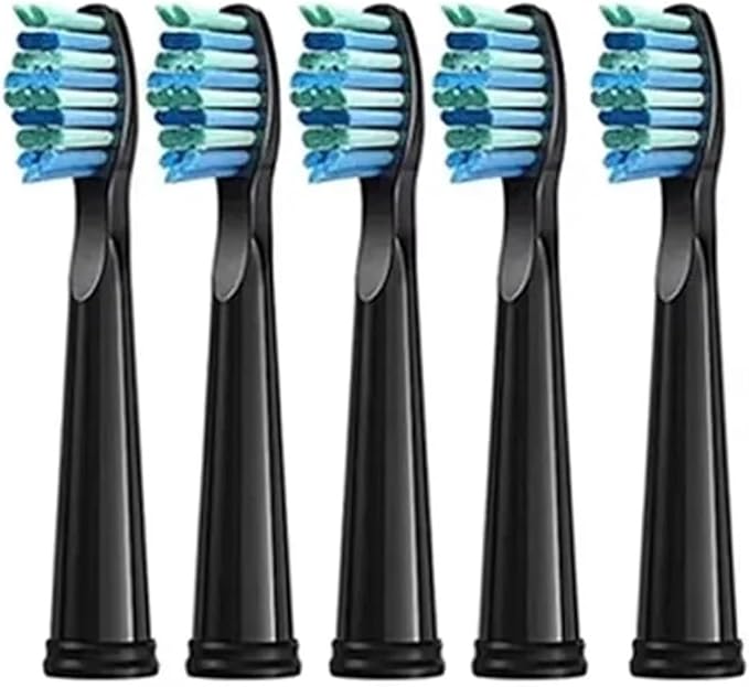 3/5/10 PcsCompatible for Fairywill Replacement Toothbrush Heads ForCompatible for FW-507/508/551/515/917/959/2011FW-D1/D3/D7/D8 Electric(5 pcs Black)