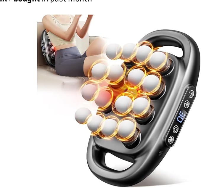 Msg - 16 Heads Deep Tissue Percussion Massager Anti Fatigue Device Red Light Quiet Therapy - Muscle Massage Gun for Back Shoulders Legs and Body Muscle Pain Relief