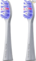 W60 Blue Light Electric Toothbrush Replacement Heads Pack of 2 - Brush Heads Transmit Professional-Grade 460nm Blue Light Medium Firm Bristle for Plaque Removal and Sensitive Gums