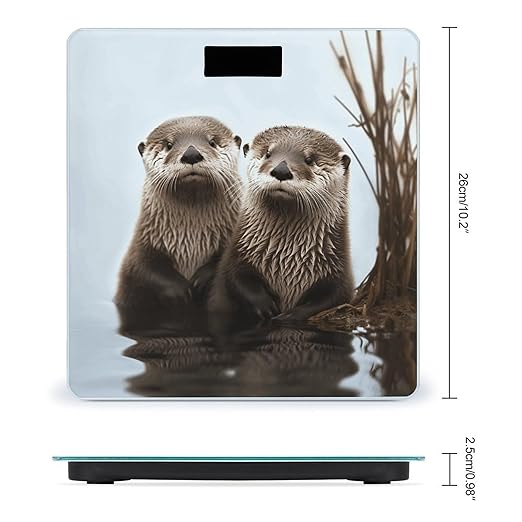 Digital Bathroom Scale for Body Weight Scale with Bright LCD Display High Accuracy Step-On Technology Auto On/Off Cute Otter Digital Scales 400 Lbs /180kg