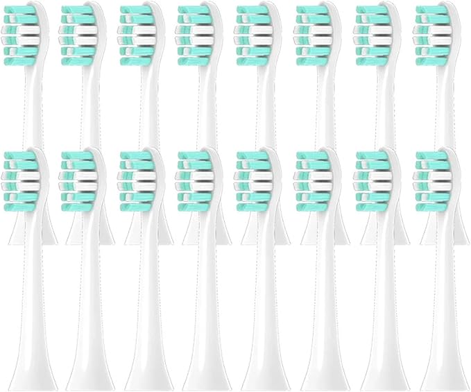 4/8/12/16PCS Compatible for Philips HX6021 Replacement Toothbrush Heads Sonic Electric Vacuum DuPon Soft Bristle Brush(PHILIPS-16pcs)