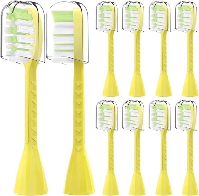 10Pack Toothbrush Replacement HeadsCompatible with HY1200/06 BD1003/AZ(Mango Yellow)