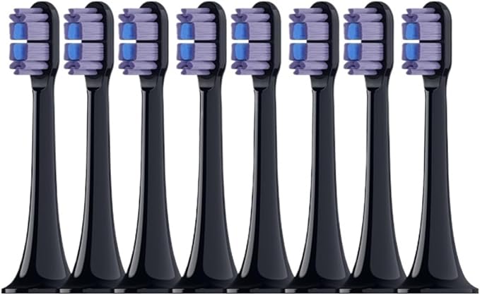 8PCS Replacement Brush HeadsCompatible for XIAOMI MIJIA T700 Sonic Electric Toothbrush Bristle with Caps(Purple)