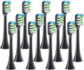 12PCS Replacement Brush HeadsCompatibility for SOOCAS X3/X3U/X5 Electric Toothbrush Vacuum Cleaning Bristle Nozzles(12Black)