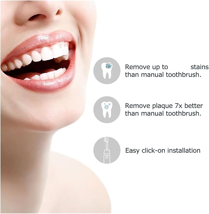 12pcs Replacement Toothbrush Heads with Caps Compatible for D01B